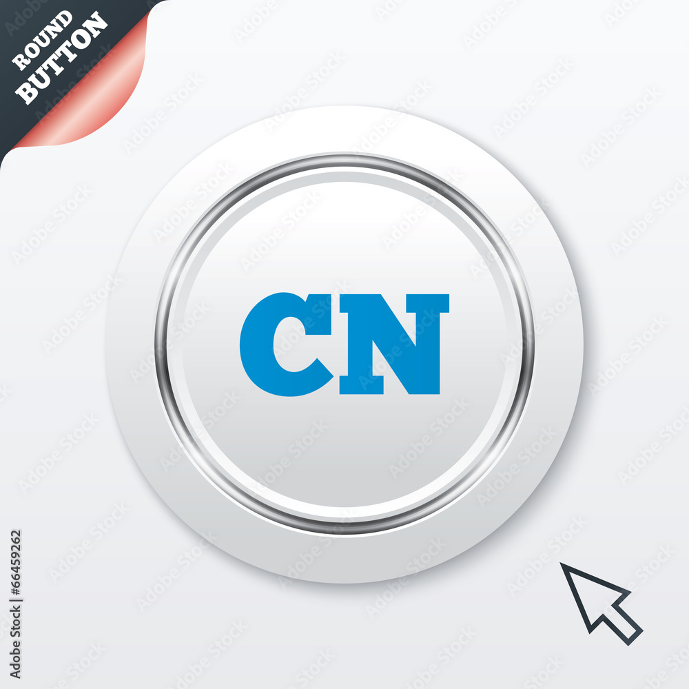 Chinese language sign icon. CN China translation Chinese language sign icon. CN China translation