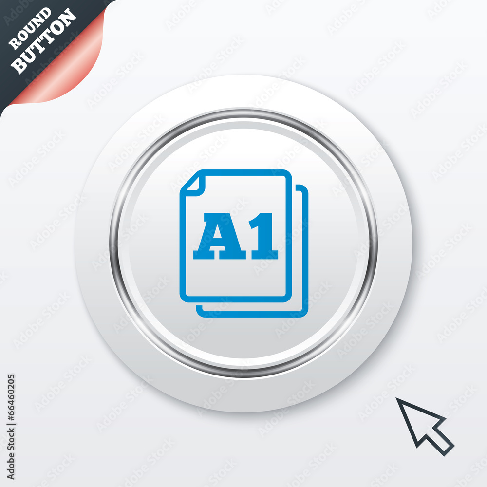Paper size A1 standard icon. Document symbol. Paper size A1 standard icon. Document symbol.