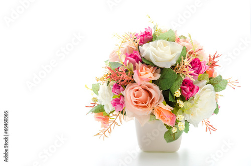 Fotografie Bouquet flowers isolated on white