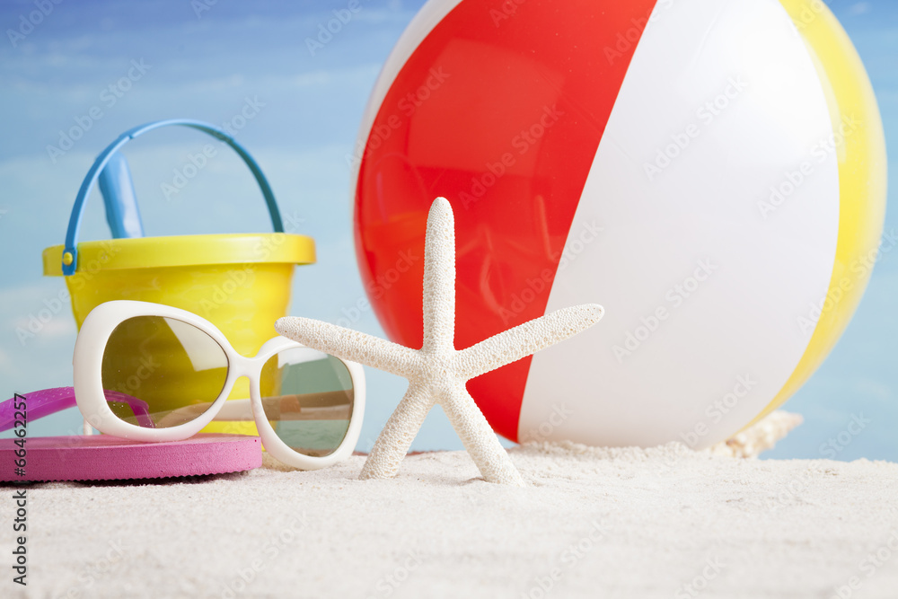 beach accesories, summer background beach accesories, summer background