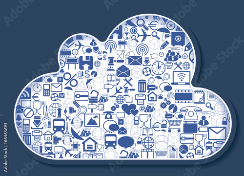 Concept of cloud computing, vector