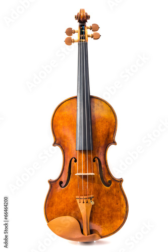 Antique violin isolated on the white background