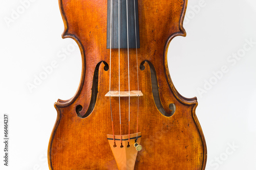 Antique violin isolated on the white background