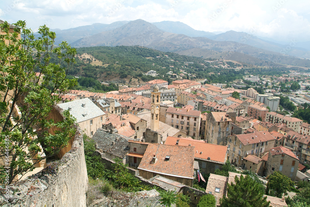 The town of Corte on Corsica island