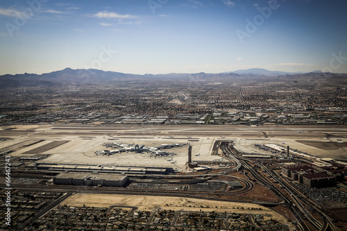 Flughafen und Startbahn von oben, Las Vegas, USA