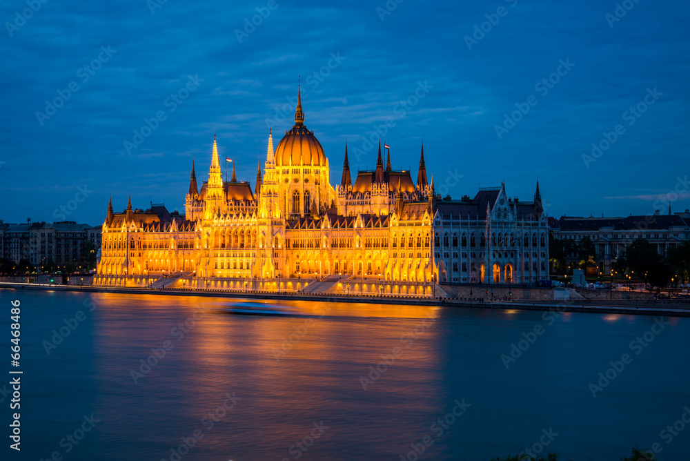 Budapest  Parliament, night view.