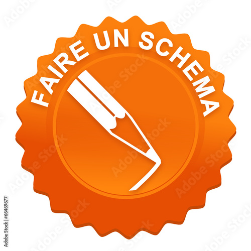 faire un schéma sur bouton web denté orange