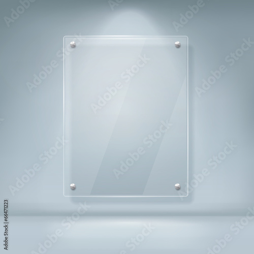 vector illustration of blank glass billboard