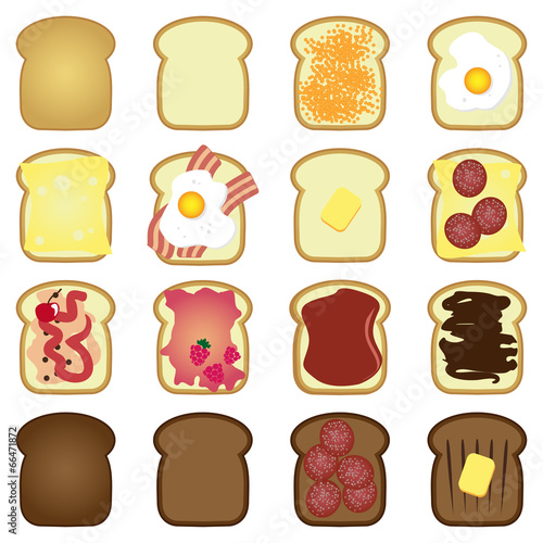 set of toasts