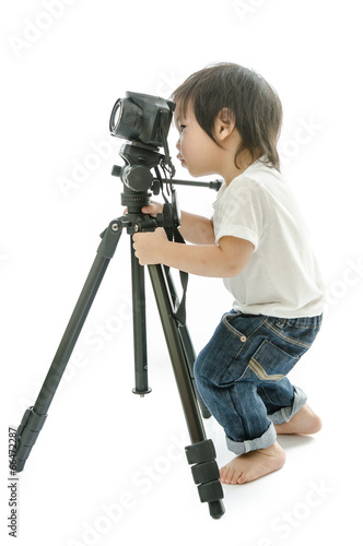 Little boy with camera photo