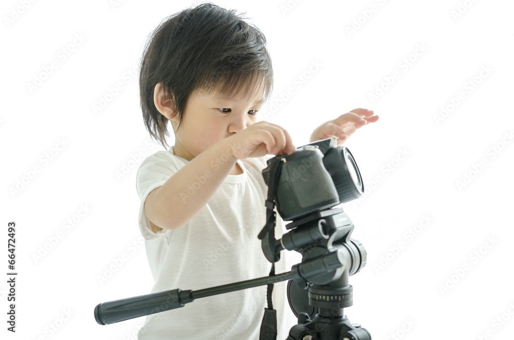 Little boy with camera Little boy with camera
