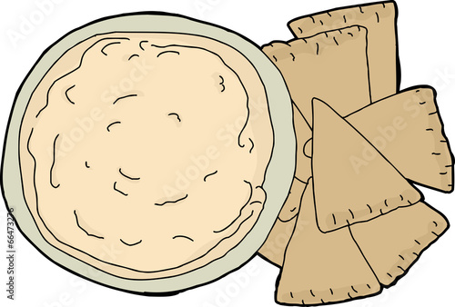 Isolated Pita and Dip