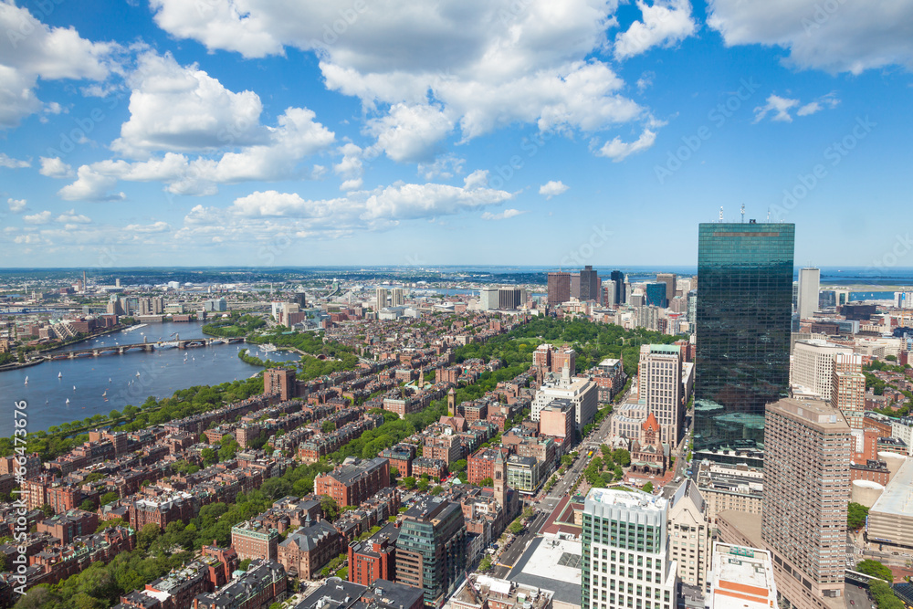 Aerial view of Boston skyline - Massachusetts - USA