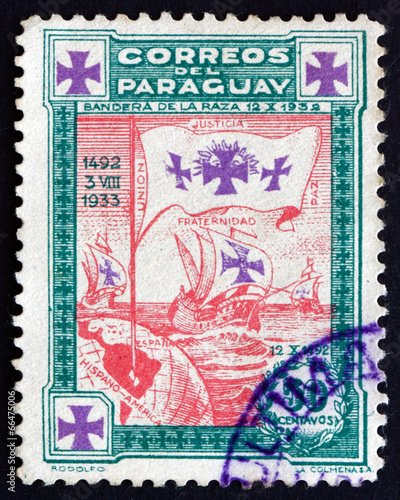 Postage stamp Paraguay 1933 Caravels of Columbus