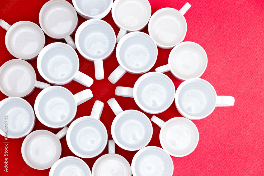Coffee and tea cups in a flower pattern Coffee and tea cups in a flower pattern