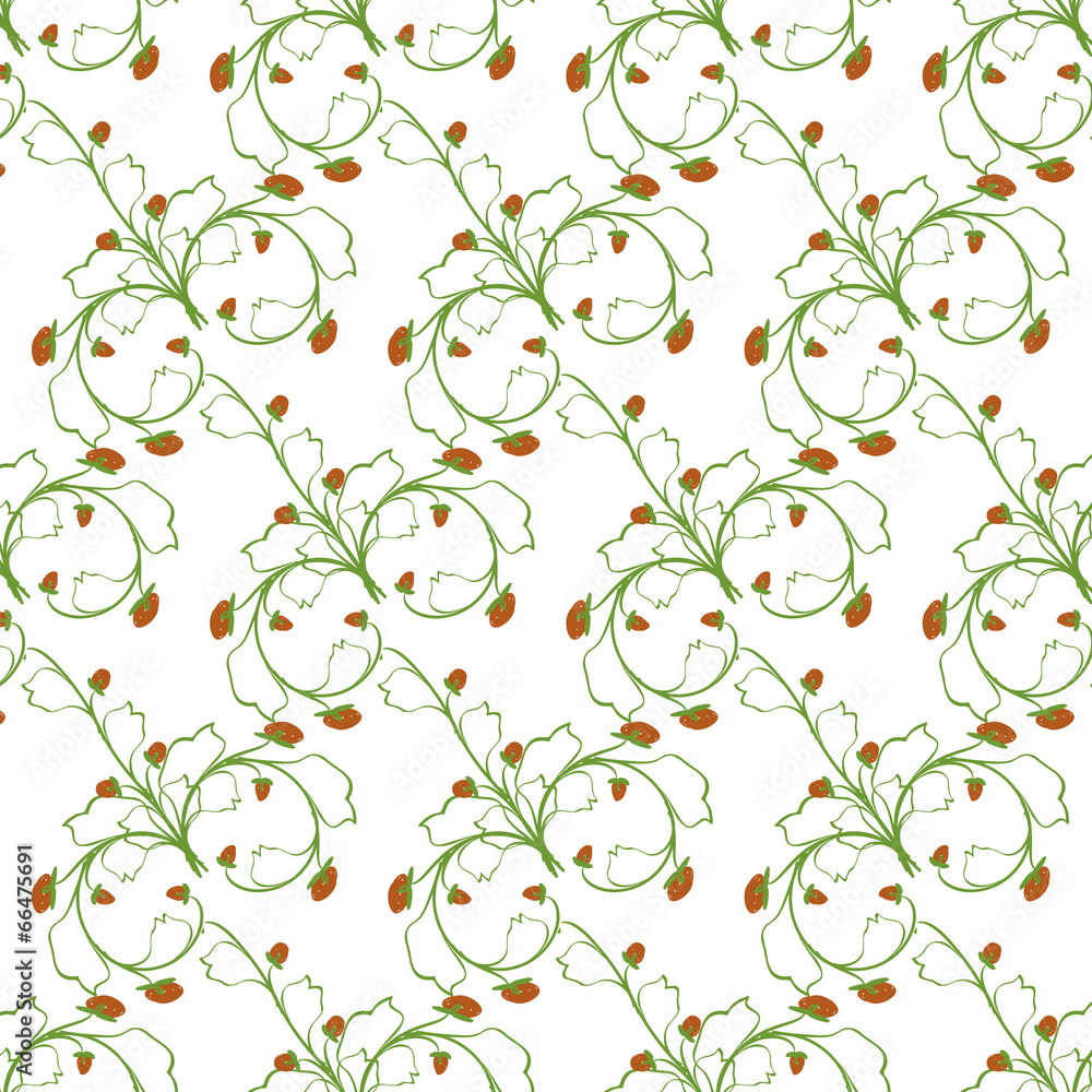 Sample pattern of white background rhythmic green strawberries. Sample pattern of white background rhythmic green strawberries.