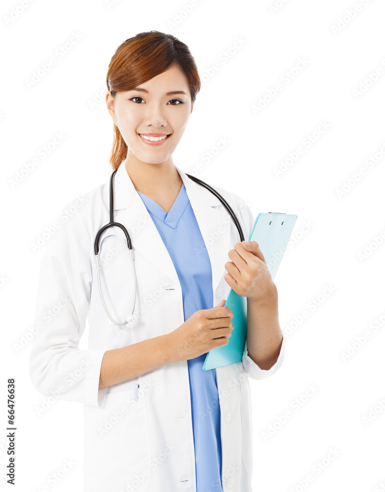 Portrait of a smiling woman doctor isolated on a white Portrait of a smiling woman doctor isolated on a white