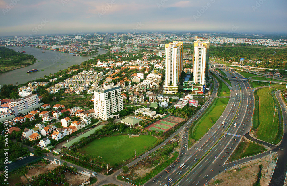 Fototapeta premium Impression panorama of Ho Chi Minh city