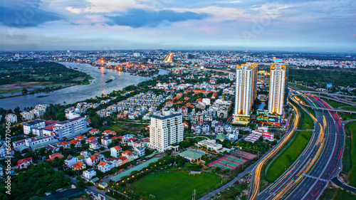 Impression panorama of Ho Chi Minh city