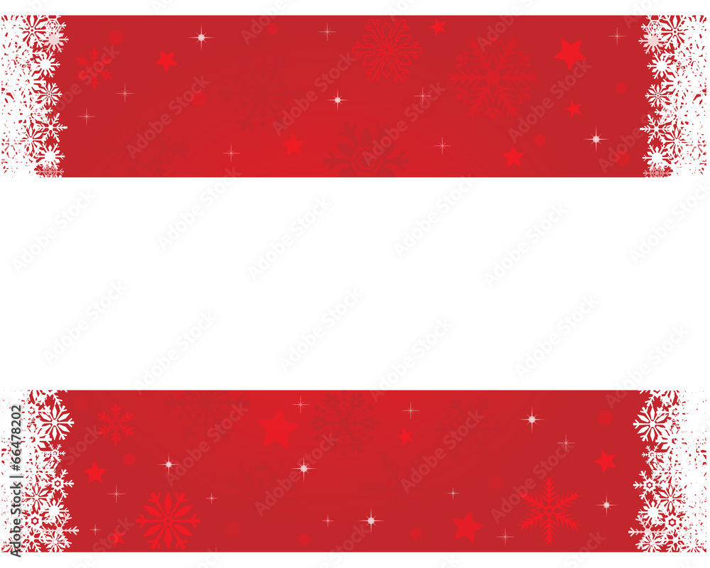 Christmas banner with red background