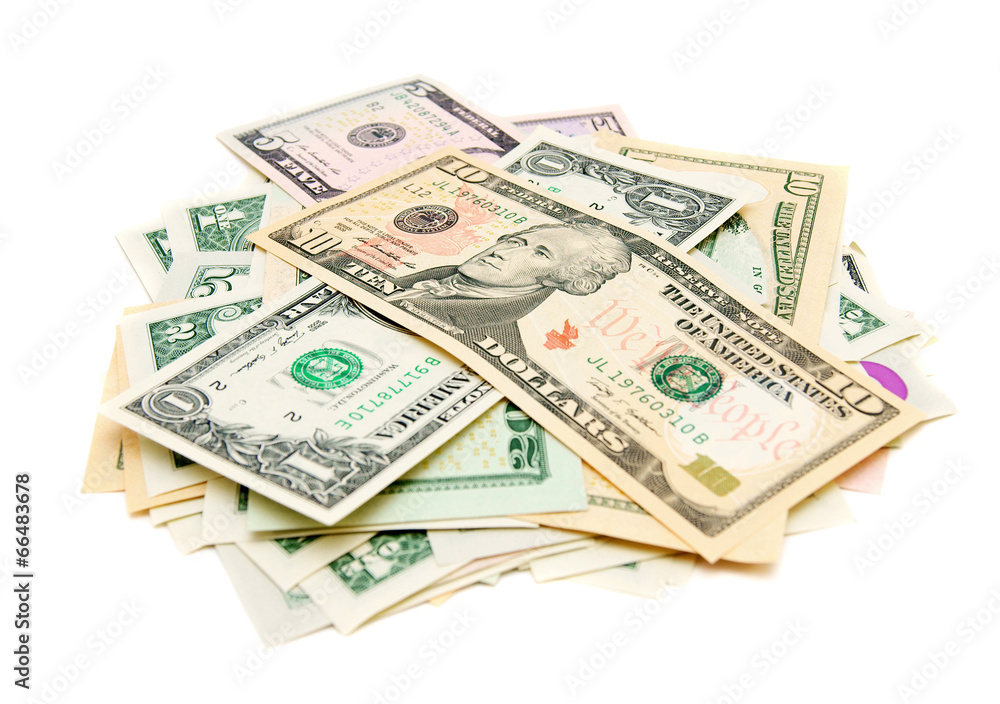 Pyramid from dollars. On a white background. Pyramid from dollars. On a white background.