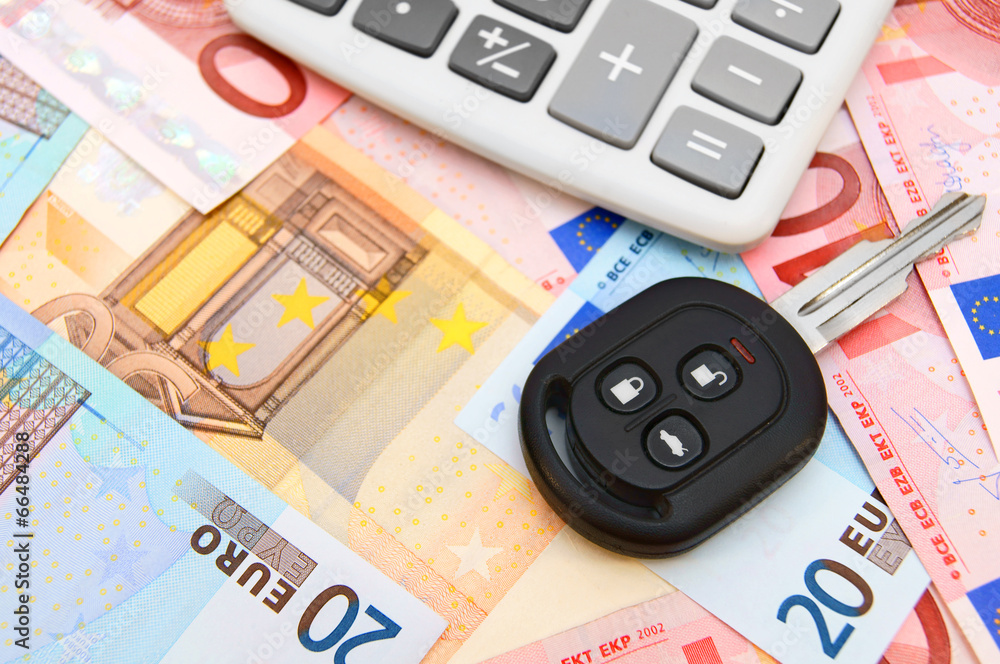 Keys from the car on money. Keys from the car on money.