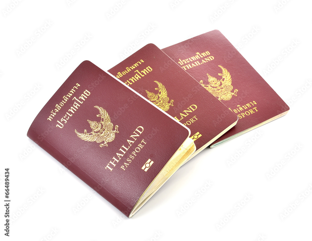 Thailand passport on white background Thailand passport on white background