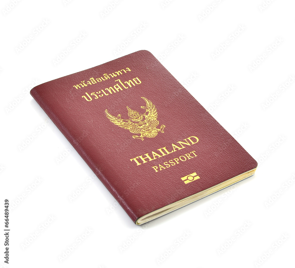 Thailand passport on white background Thailand passport on white background
