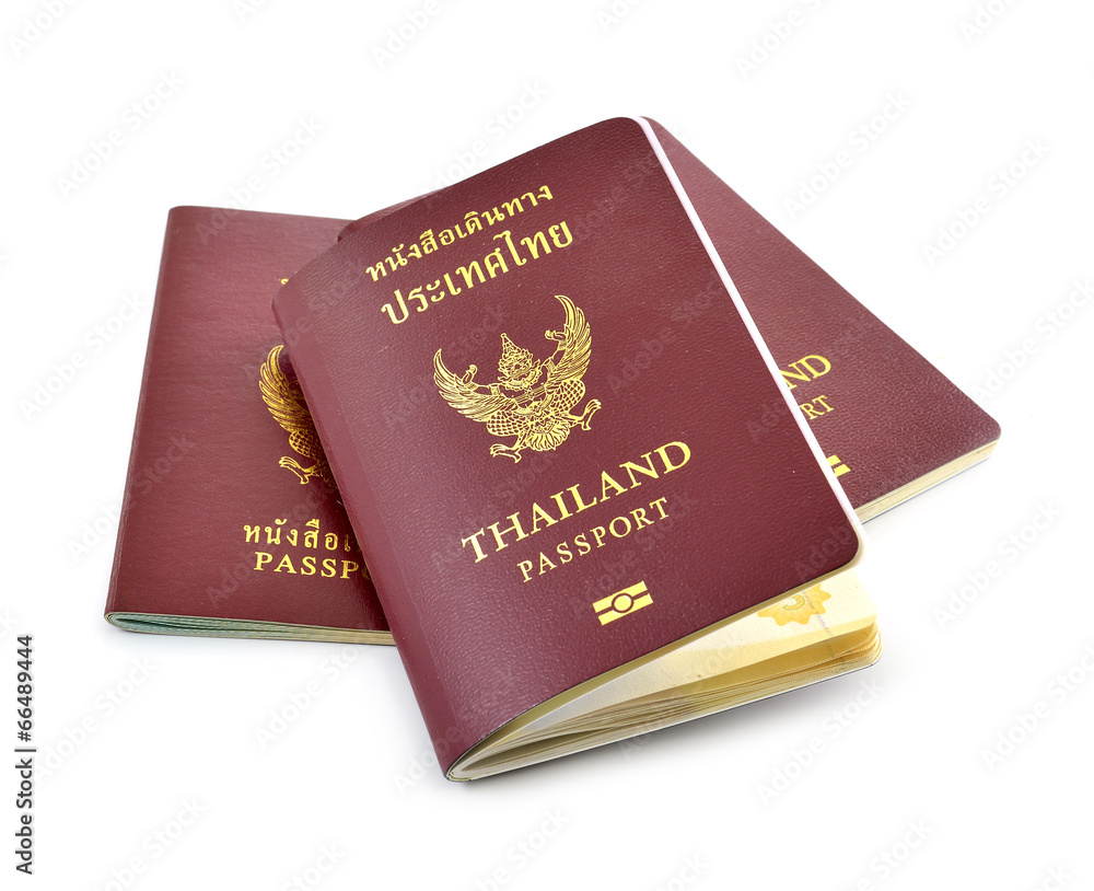Thailand passport on white background Thailand passport on white background