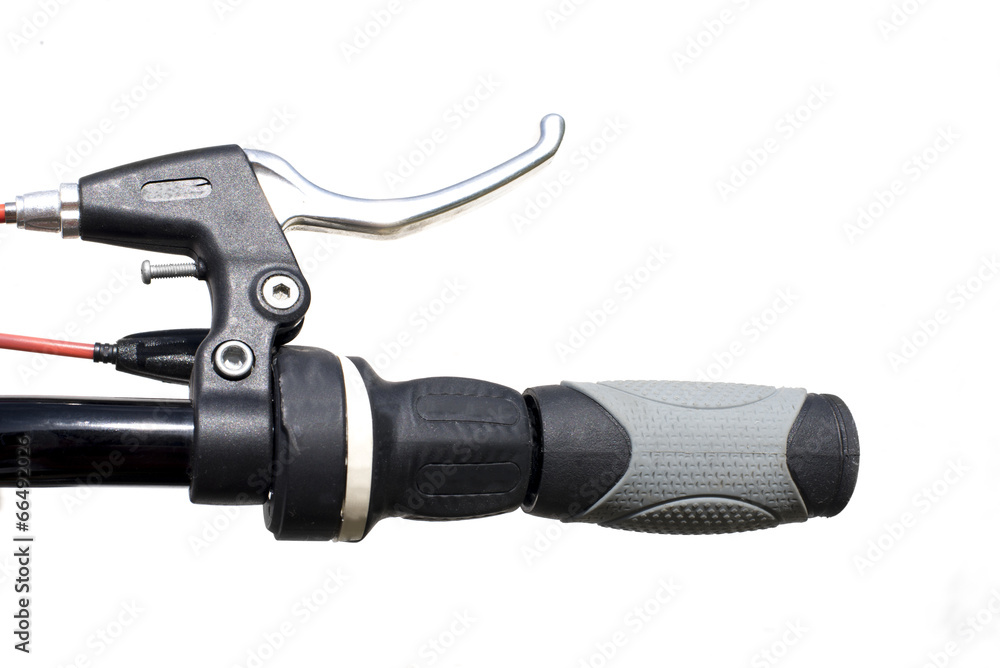 brake on a mountain bike isolated on white background brake on a mountain bike isolated on white background