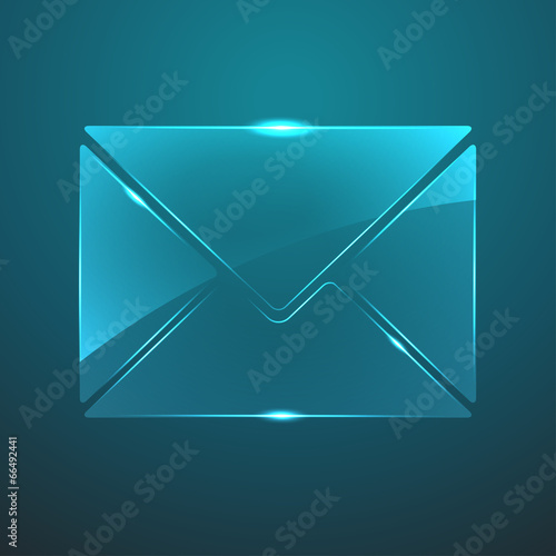 Vector glass mail icon. Eps10