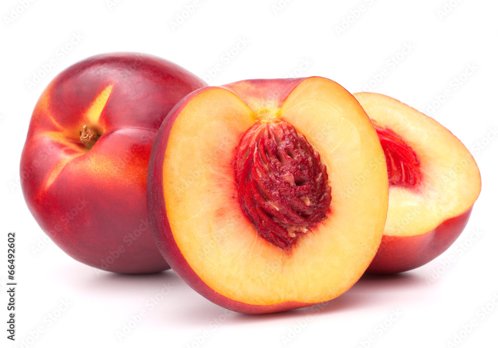 Nectarine fruit isolated on white background cutout Nectarine fruit isolated on white background cutout