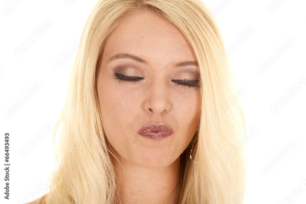 woman blond close head eyes closed woman blond close head eyes closed