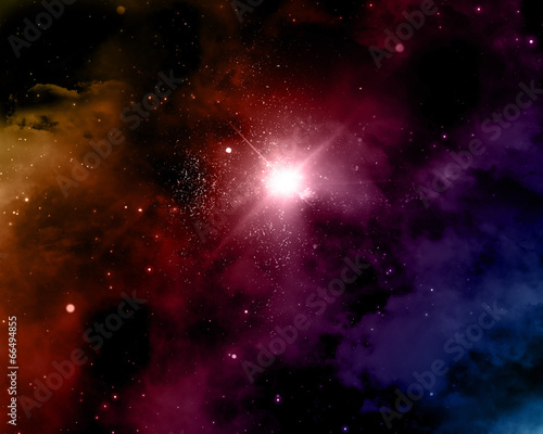 Fototapeta Naklejka Na Ścianę i Meble -  Space background with nebula