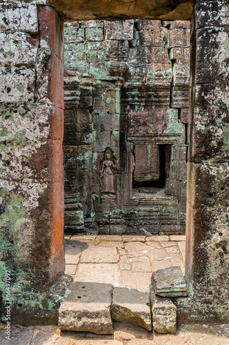 Khmer Ancient Doorway in Siem Reap  Cambodia