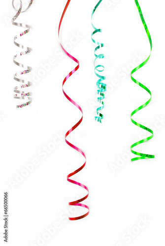 confetti serpentine ribbon isolated on white