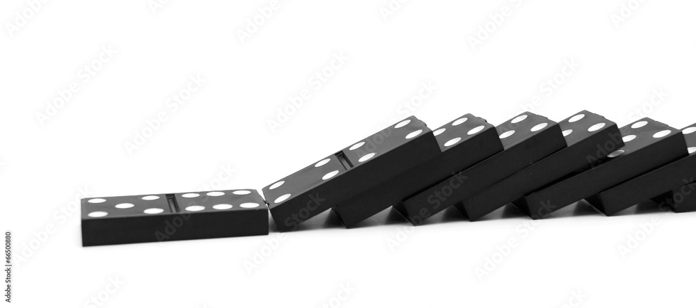 Dominoes on a white background.