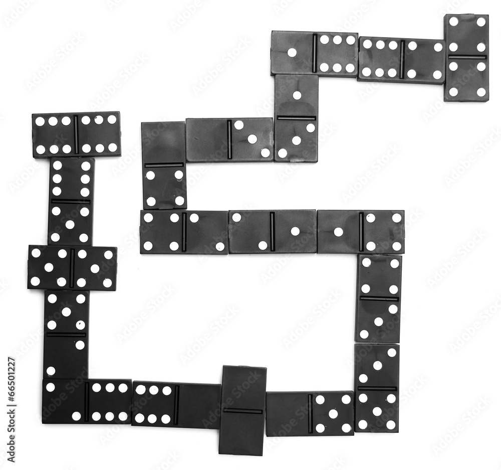 Dominoes on a white background.