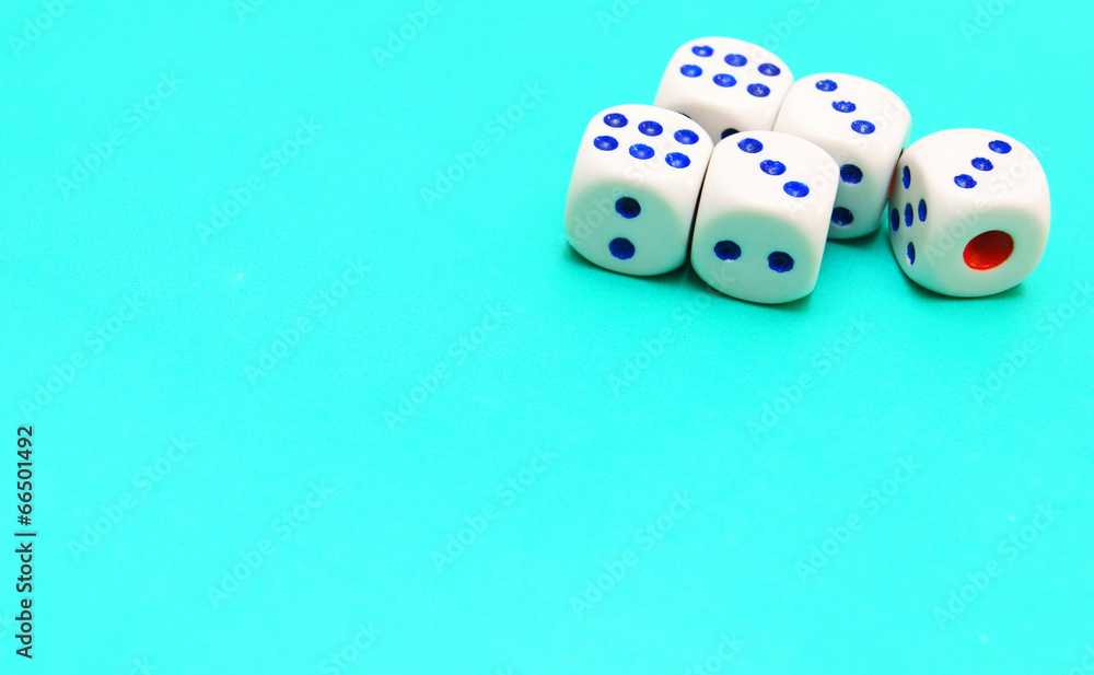 Dices on cloth. Dices on cloth.