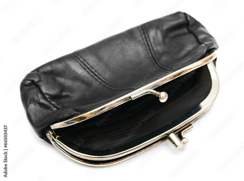 Empty purse. On a white background.