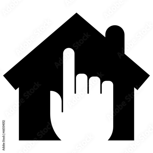 Clicking hand on home icon