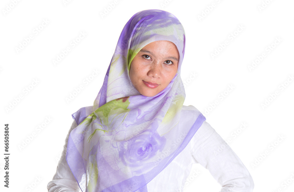 Muslim female professional portraiture with a light purple hijab Muslim female professional portraiture with a light purple hijab