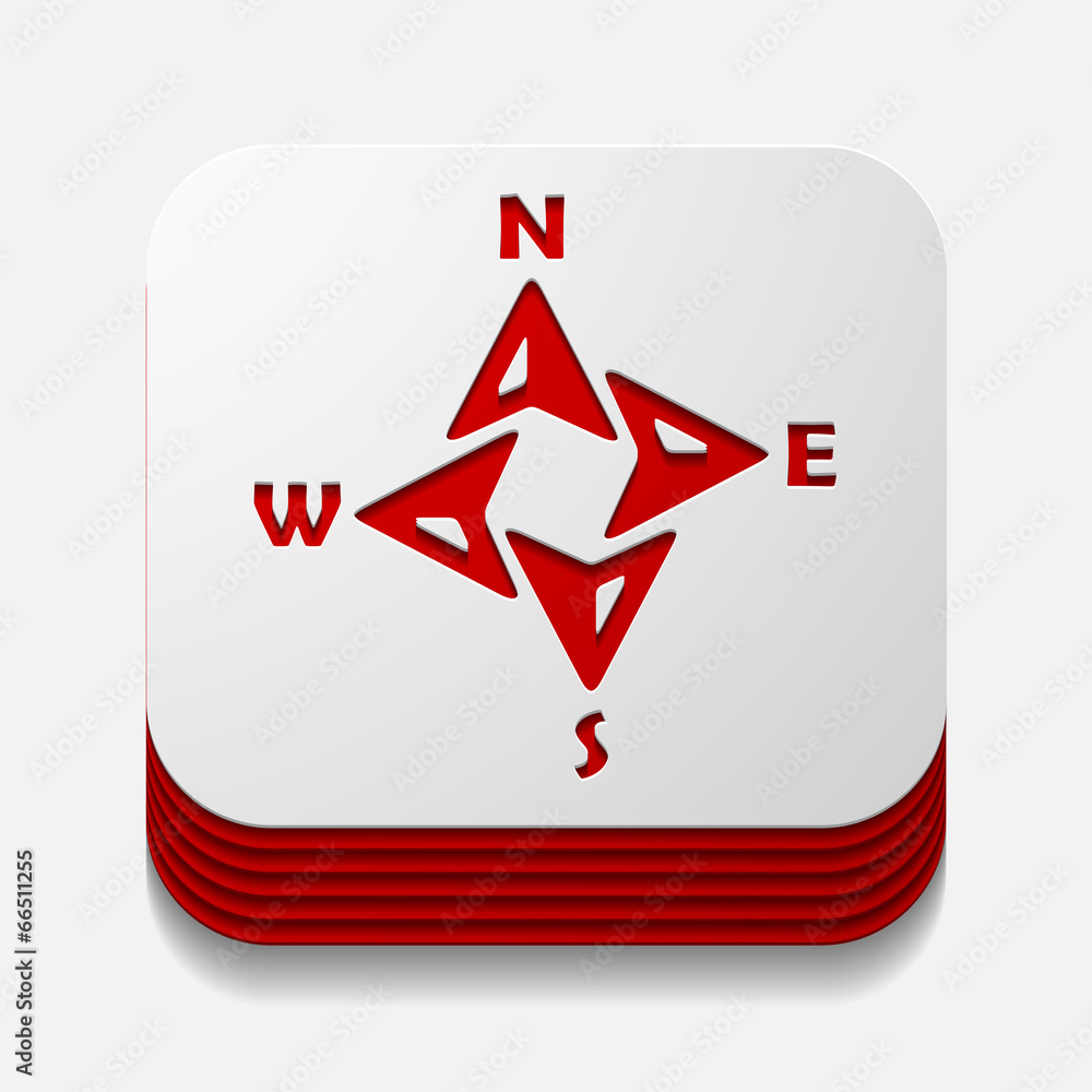Obraz premium square button: compass