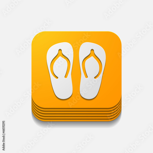 square button: slippers