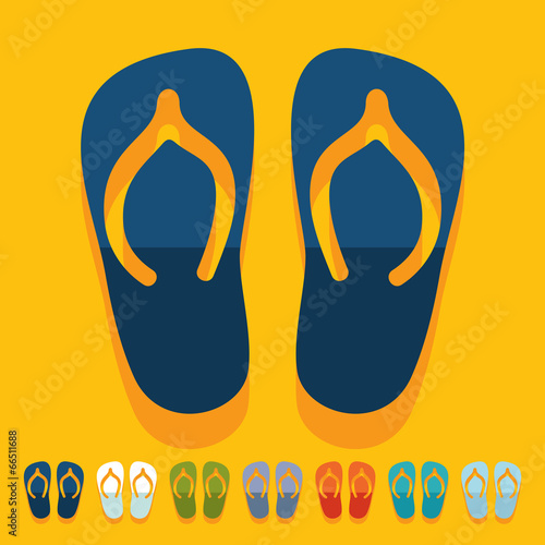 Flat design: slippers