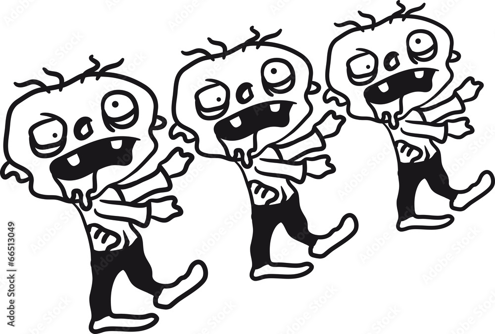 3 Lustige Kleine Comic Cartoon Zombies 3 Lustige Kleine Comic Cartoon Zombies