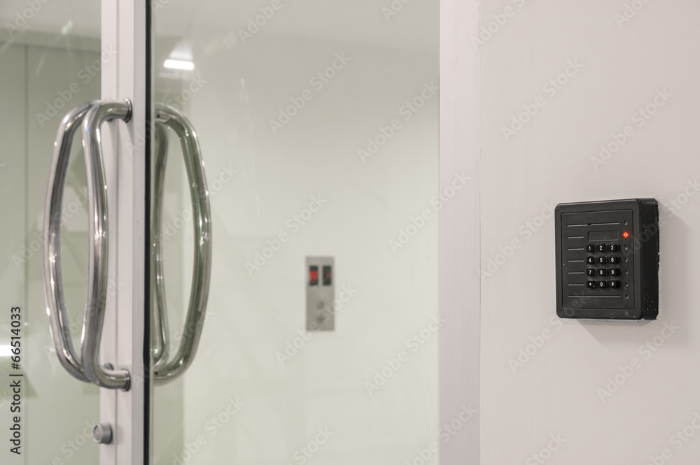 Naklejka premium Door access control keypad with keycard reader
