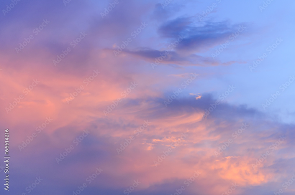 Evening sky and clouds