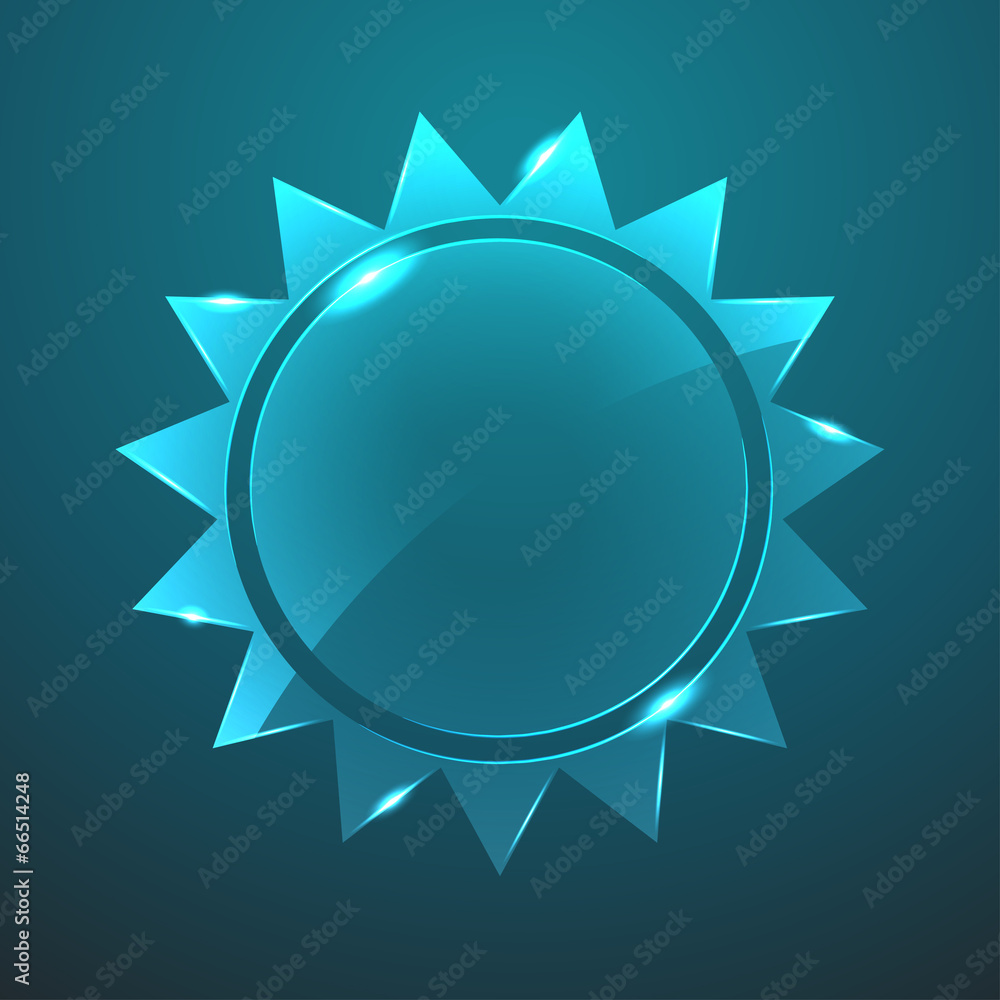 Vector glass sun icon. Eps10 Vector glass sun icon. Eps10