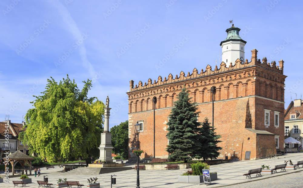 Market Square and Town Hall in Sandomierz, Poland